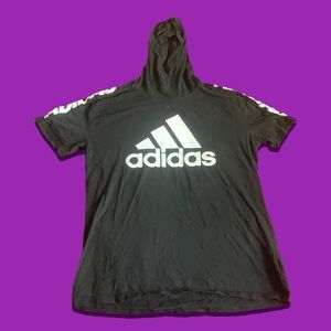 Black Adidas Short Sleeved Hoodie